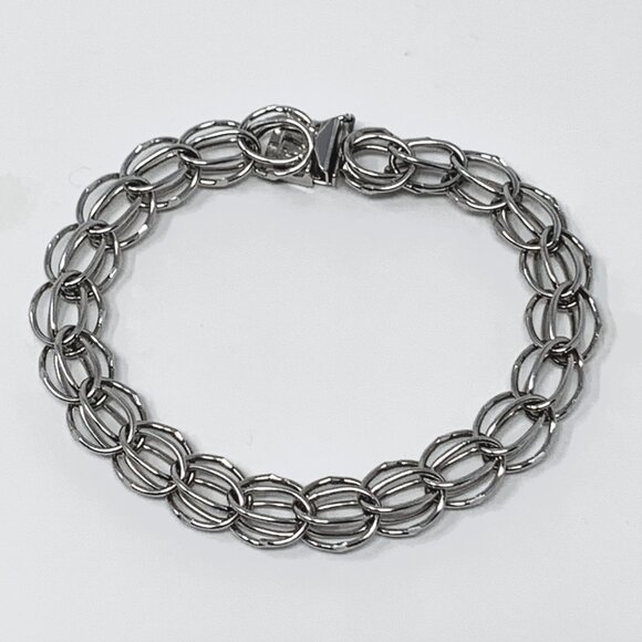 Sterling Silver Charm Bracelet Size 6 1/4 Inches - Picture 2 of 8